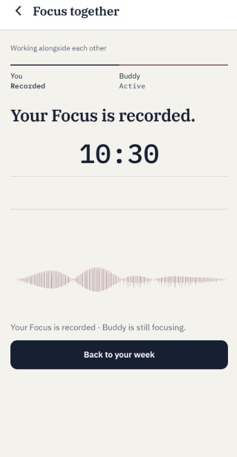 A completed focus session recorded in Menthora