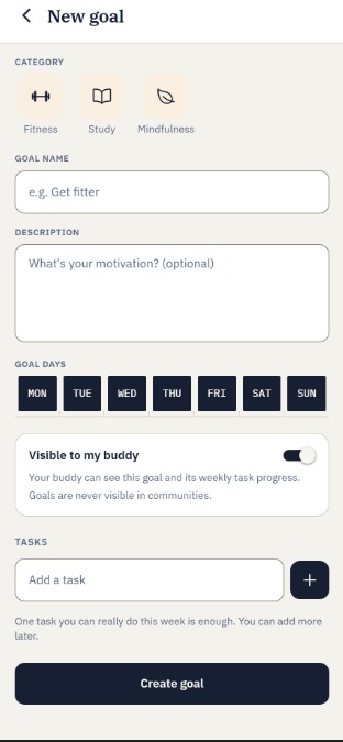 Creating a goal and scheduled tasks in Menthora